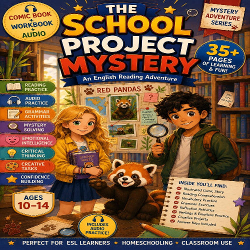 The School Project Mystery: English Reading Adventure (Ages 10-14)